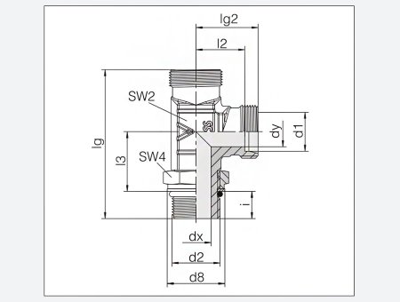 帶鎖緊螺母的L型可調向管接頭